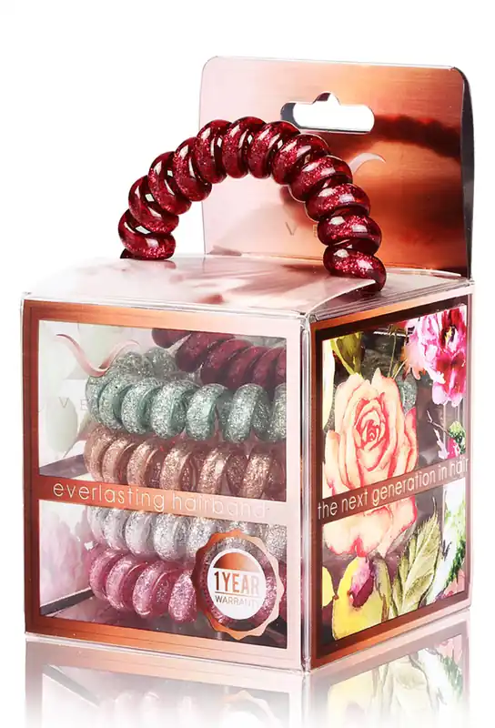 Vere Everlasting Hairband Garnet Glitter Blend 5 Pack
