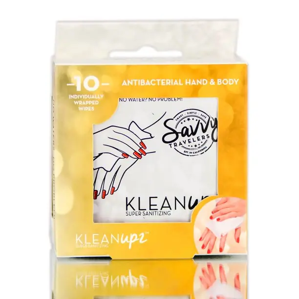 Savvy Travelers Klean Upz Cleansing Wipes | 2 WIpes