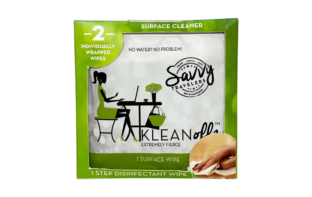 Savvy Travelers Klean Offz Cleansing Wipes | 2 WIpes
