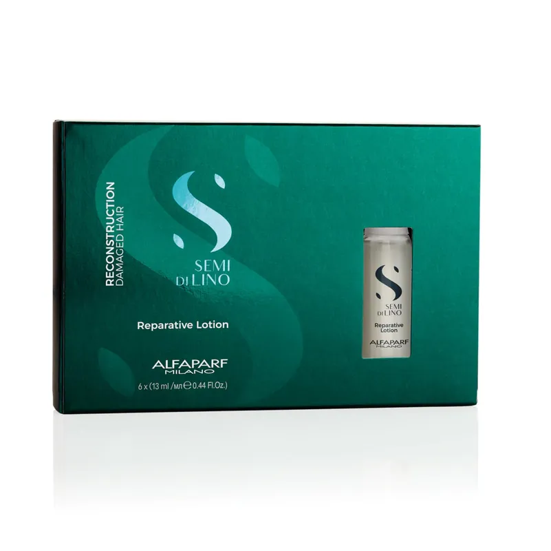 Alfaparf Semi Di Lino Reconstruction Reparative Lotion 13 ml / 0.44 oz - Pack Of 6 Vials | For Damaged Hair