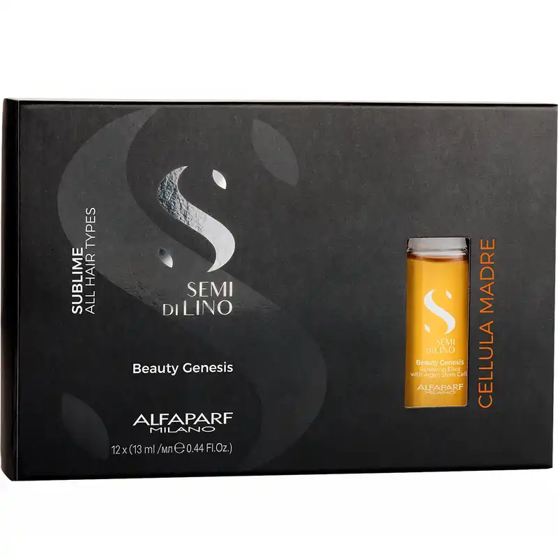 Alfaparf Semi Di Lino Sublime Beauty Genesis 13 ml / 0.44 oz - Pack Of 12 Vials | For All Hair Types | Cellula Madre
