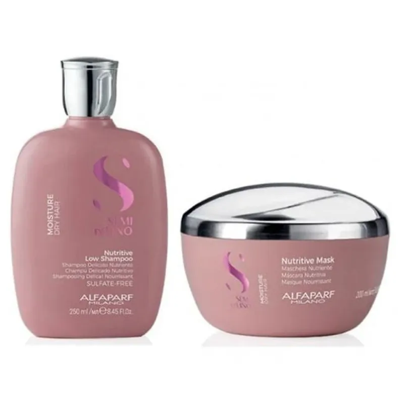 [Sample 0.68 oz] Alfaparf Milano Semi Di Lino Nutritive Low Shampoo + Mask Duo | Moisture For Dry Hair - Free Sample