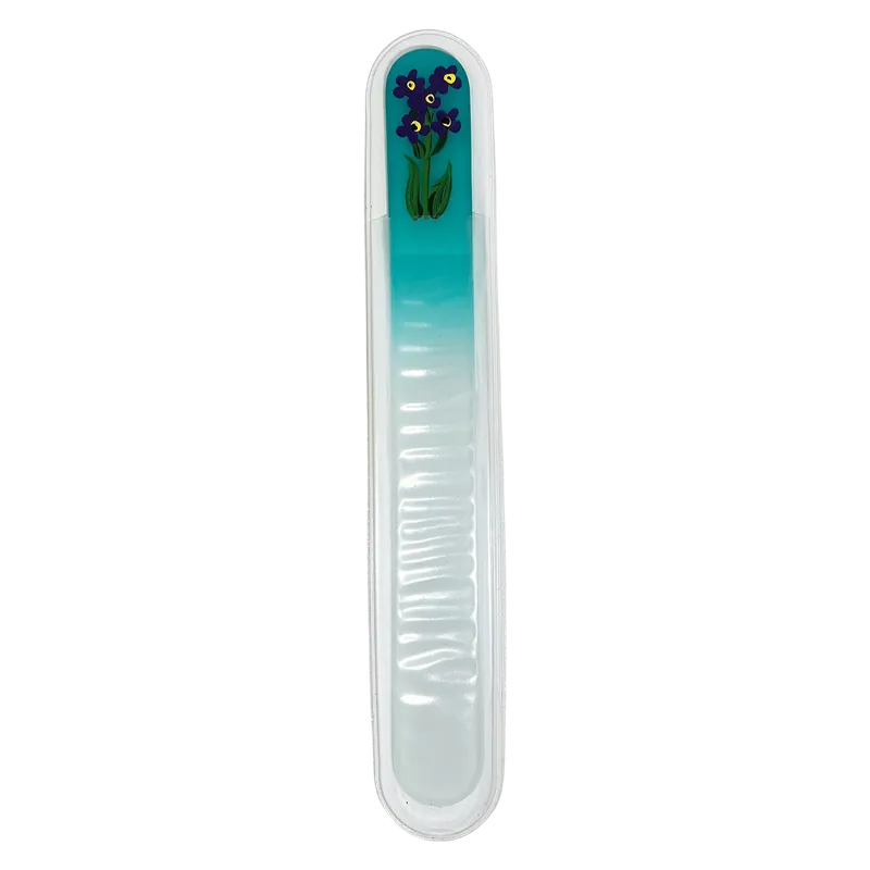 95 & Sunny Crystal Glass Large Hand Painted File in White Plastic Sheath