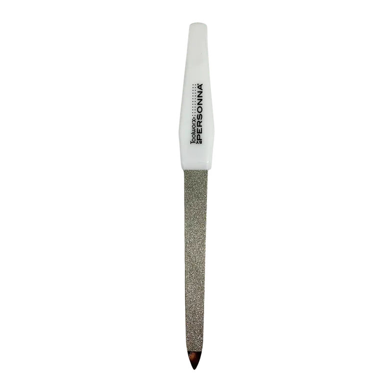 Tool Worx Chrome Nail File & Cuticle Pusher | Gently Shapes & Finishes Nails | Sanitizable