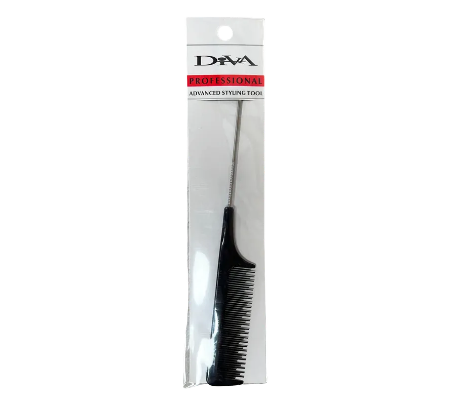 Diva Professional Advanced Styling Tool Rat Tail Teasing Comb 9"