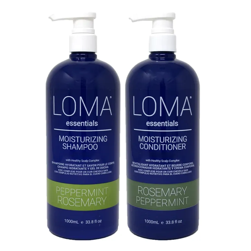 LOMA Essentials Peppermint Rosemary Moisturizing Shampoo & Conditioner Liter Duo 1000 ml / 33.8 oz