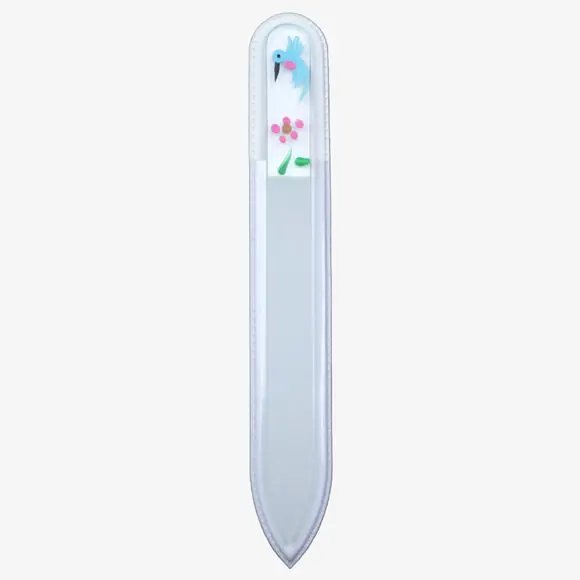 95 & Sunny Crystal Glass Medium Hand Painted File in White Plastic Sheath