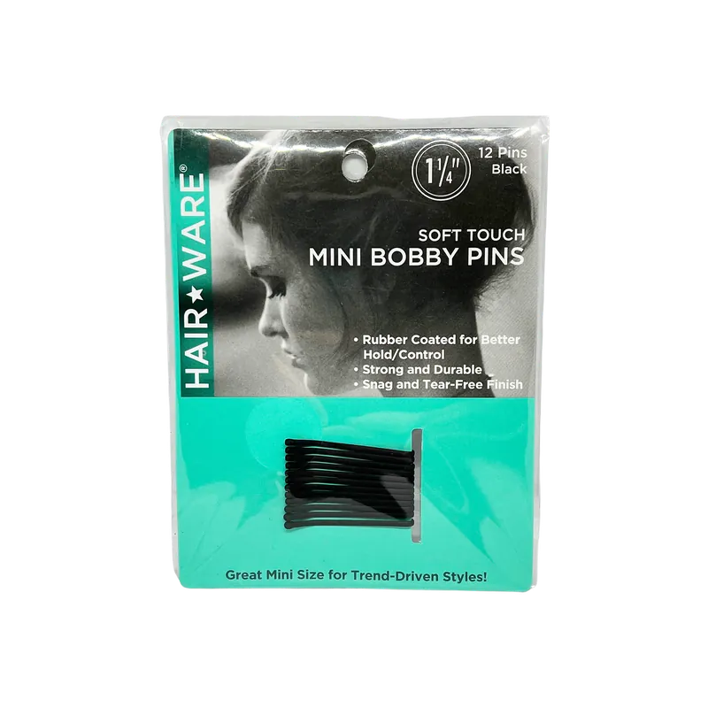 Spilo Soft Touch Mini Bobby Pins Black 1 1/4" | 12 Pins