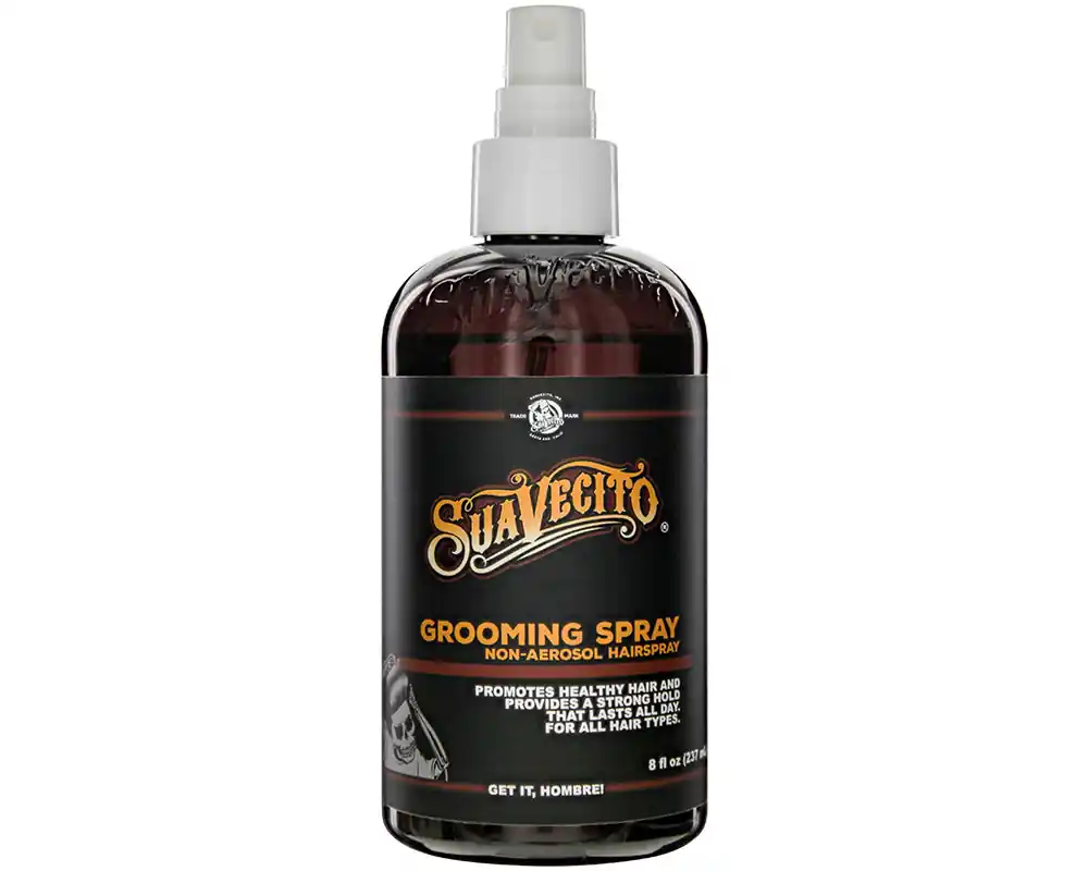 Suavecito Grooming Spray 8 oz / 237 ml | Medium Shine / Strong Hold | Non-Aerosol Hairspray