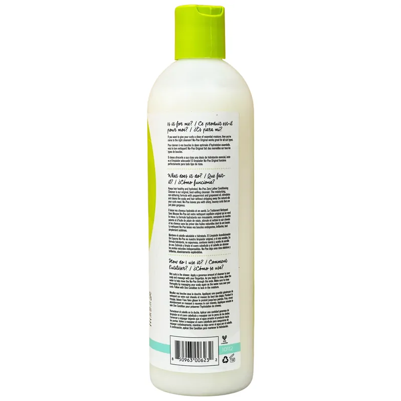 DevaCurl MOISTURE No-Poo Original Zero Lather Conditioning Cleanser Shampoo 12 oz / 355 ml