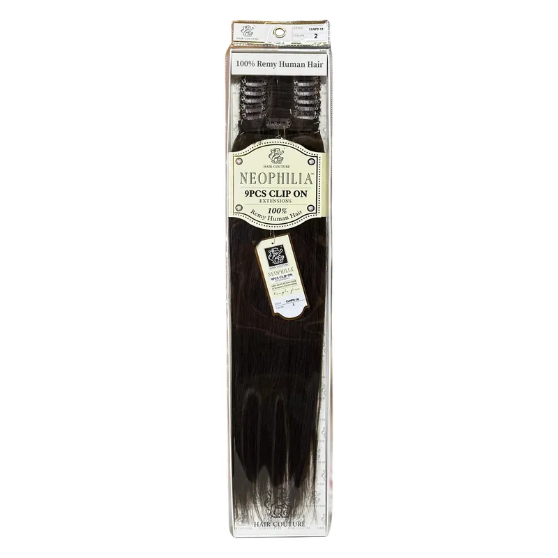 Hair Couture Neophilia 9 Pcs Clip On Extensions 18" - Color 2 | 100% Remy Human Hair