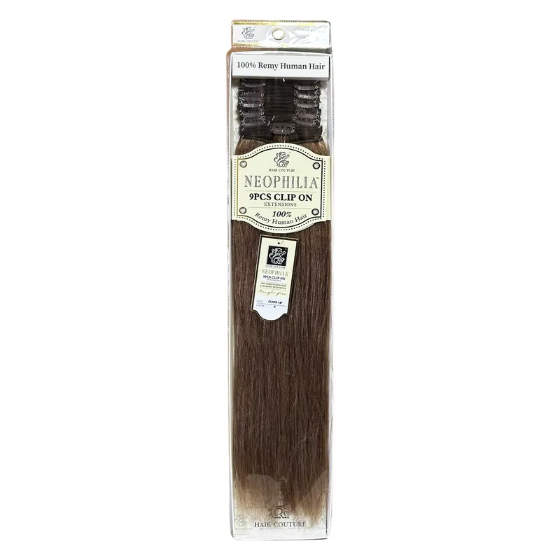 Hair Couture Neophilia 9 Pcs Clip On Extensions 18" - Color 6 | 100% Remy Human Hair