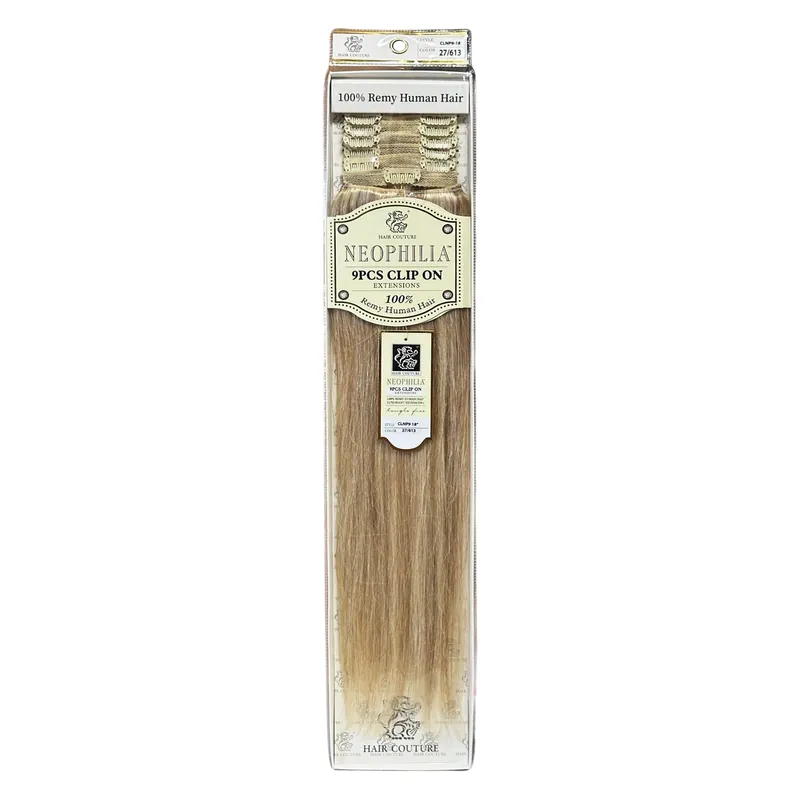 Hair Couture Neophilia 9 Pcs Clip On Extensions 18" - Color 27/613 | 100% Remy Human Hair