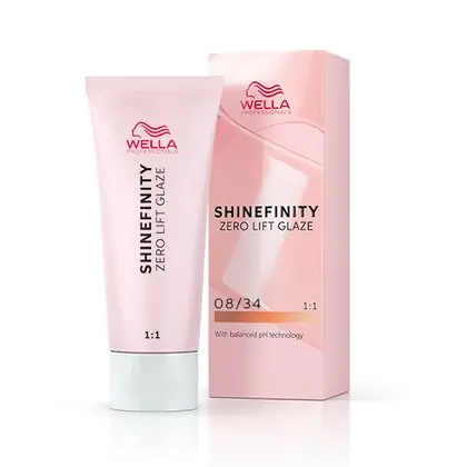 Wella Shinefinity Zero Lift Glaze Demi-Permanent Hair Color - 08/34 Light Blonde Gold Red