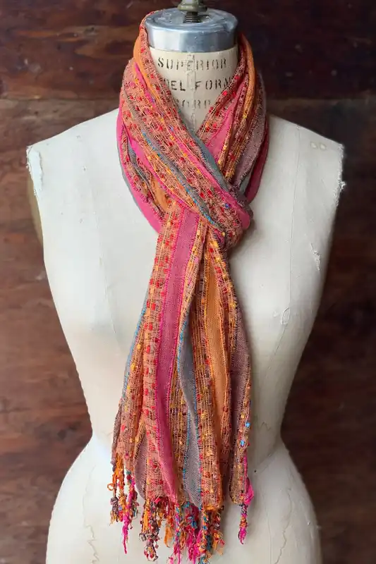 Dolma Pema Rayon Scarf - Orange