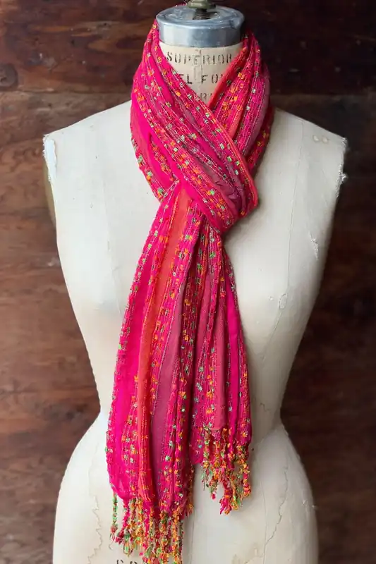 Dolma Pema Rayon Scarf - Pink