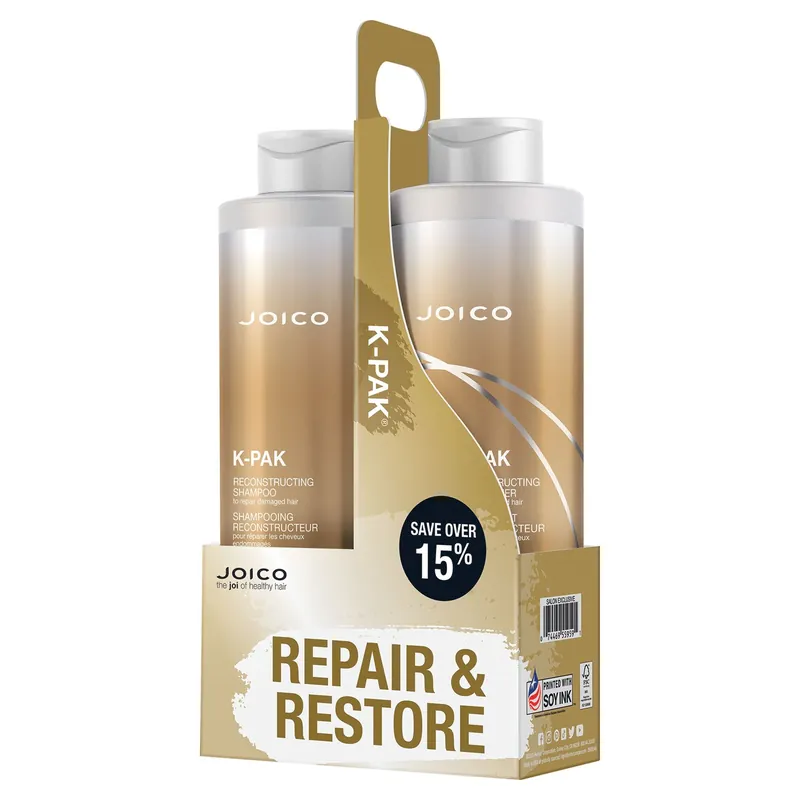 Joico K-PAK Reconstructing Shampoo & Conditioner Liter Duo / 33.8 oz
