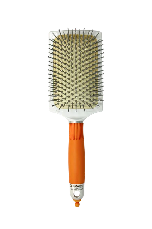 Diva #MD01 Ceramic & Ionic Pin Paddle Brush (10")