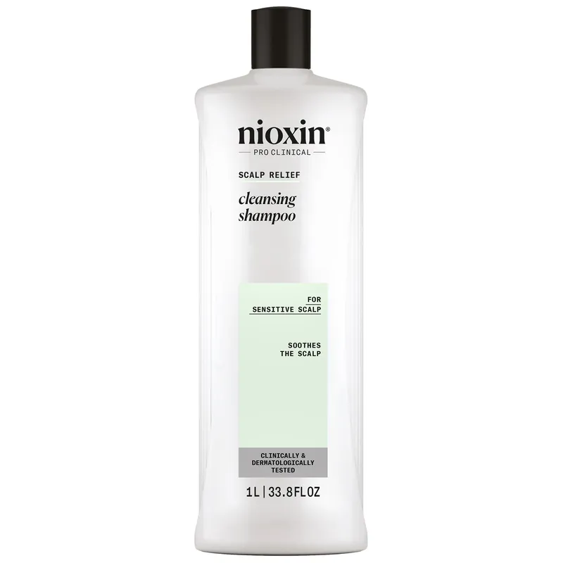 Nioxin Scalp Relief Cleansing Shampoo Liter / 33.8 oz | For Sensitive Scalp