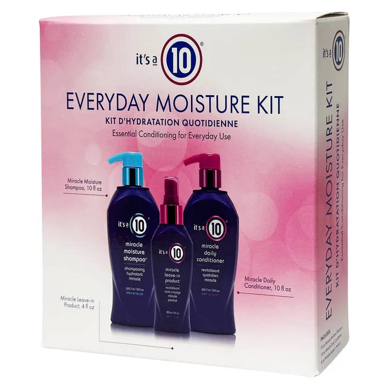 It's A 10 Everyday Moisture Holiday Kit | Miracle Moisture Shampoo, Daily Conditioner & Leave-In Product
