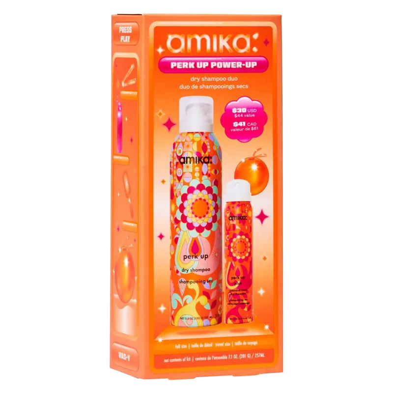 Amika Perk Up Power-Up Gift Holiday Kit | Dry Shampoo & Extended Clean Dry Shampoo
