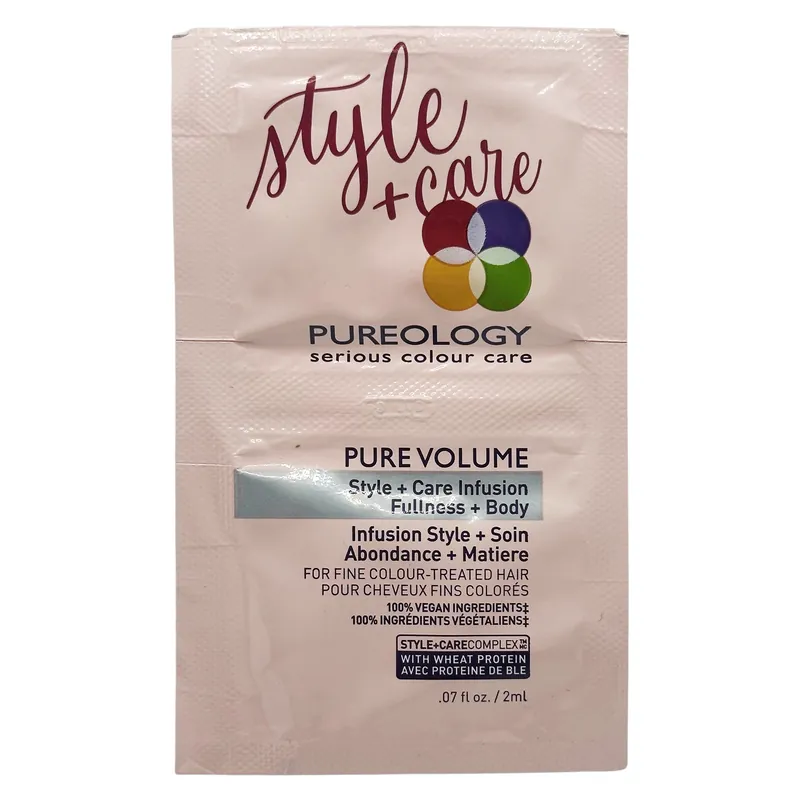 [Sample 0.07 oz] Pureology Pure Volume Style + Care Infusion Fullness + Body | For Color Treated Hair - Free Sample