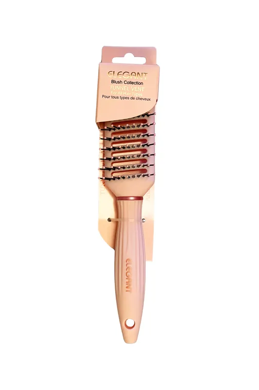 Elegant #704 Wet & Dry Detangler Tunnel Vent Hair Brush - Medium (9.25") / Blush Pink