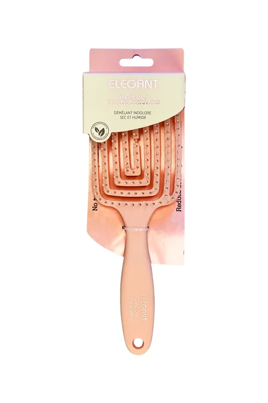 Elegant #321 Wet & Dry Painless Detangler Vented Spiral Hair Brush - Large (10") / Pink