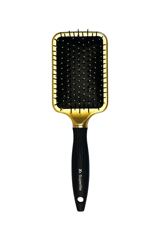 Elegant #553 Deep Shine X5 Superlite Ionic Paddle Hair Brush - Large (10.5") / Metallic Gold