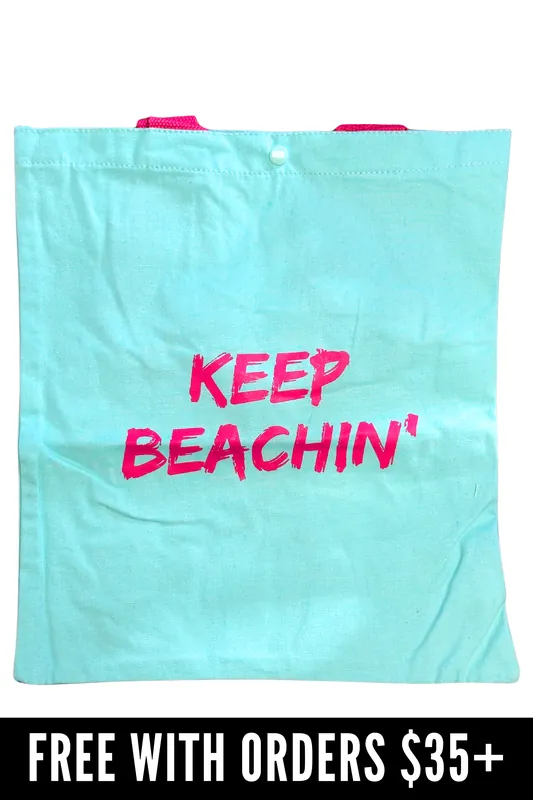 [FREE GIFT] Bed Head Tigi Beachin' Tote Bag - Teal / Pink (15" x 13" x 0.5")