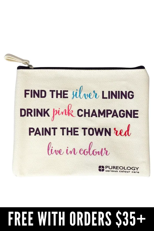 [FREE GIFT] Pureology Cosmetic Bag - Canvas Text (8.5" x 7" x 0.5")