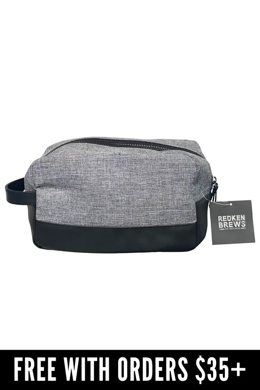 [FREE GIFT] Redken Brews Travel Bag - Black / Gray (10" x 6" x 5")