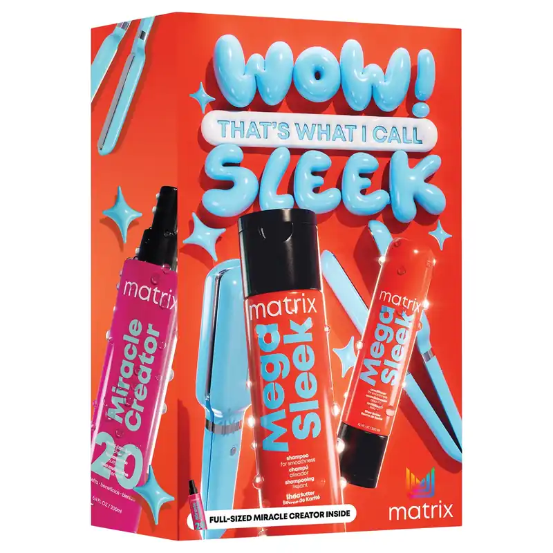 Matrix Wow! That's What I Call Sleek - Mega Sleek Holiday Gift Set | Shampoo, Conditioner & Miracle Creator