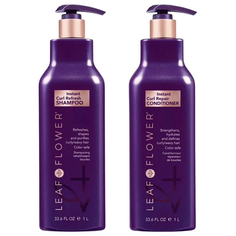 Leaf & Flower Instant Curl Refresh Shampoo & Repair Conditioner Duo Liter / 33.6 oz