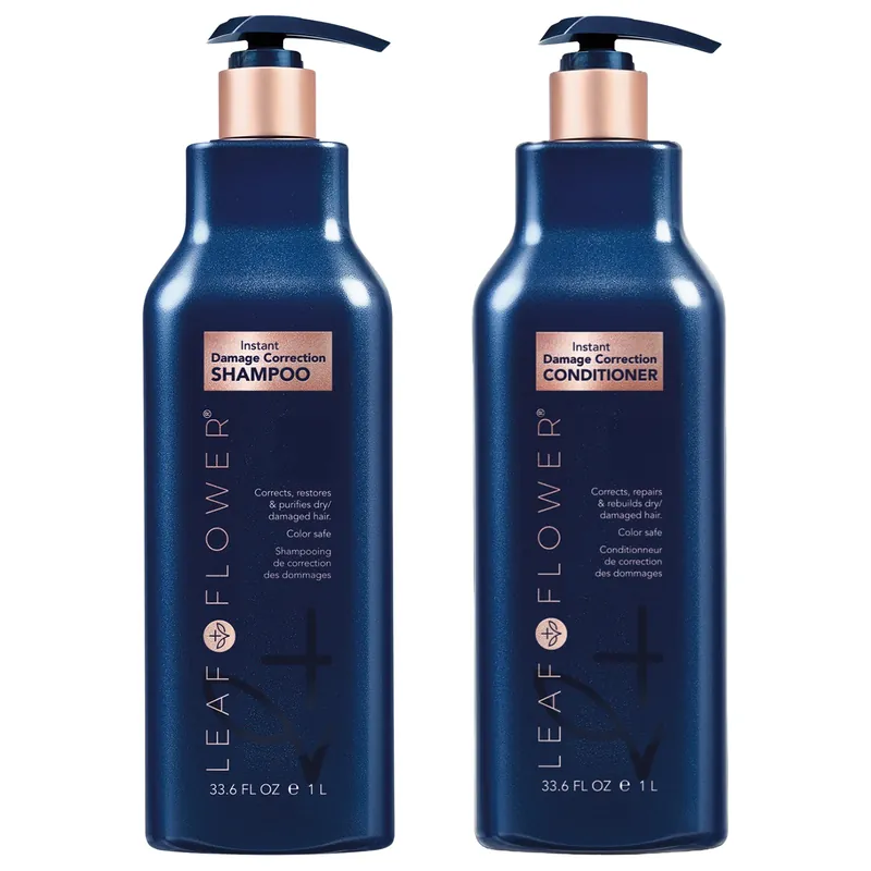 Leaf & Flower Instant Damage Correction Shampoo & Conditioner Duo Liter / 33.6 oz
