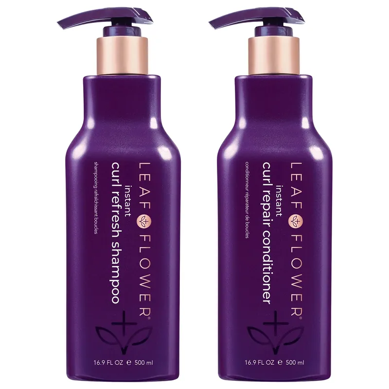 Leaf & Flower Instant Curl Refresh Shampoo & Repair Conditioner Duo 16.9 oz / 500 ml
