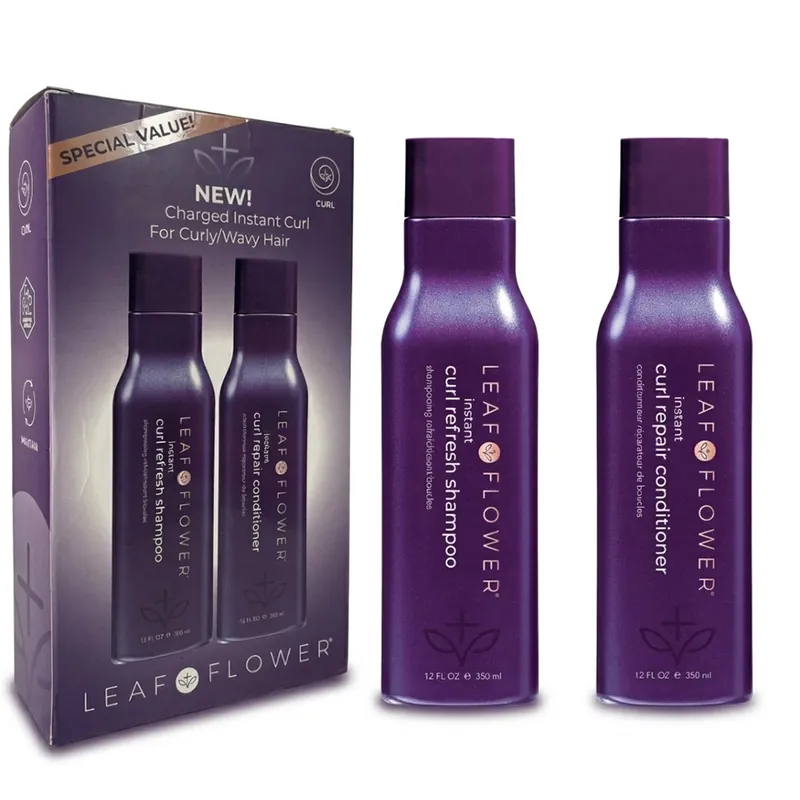 Leaf & Flower Curl Fresh Duo (12 oz / 350 ml) - Defining Shampoo & Conditioner for Curls