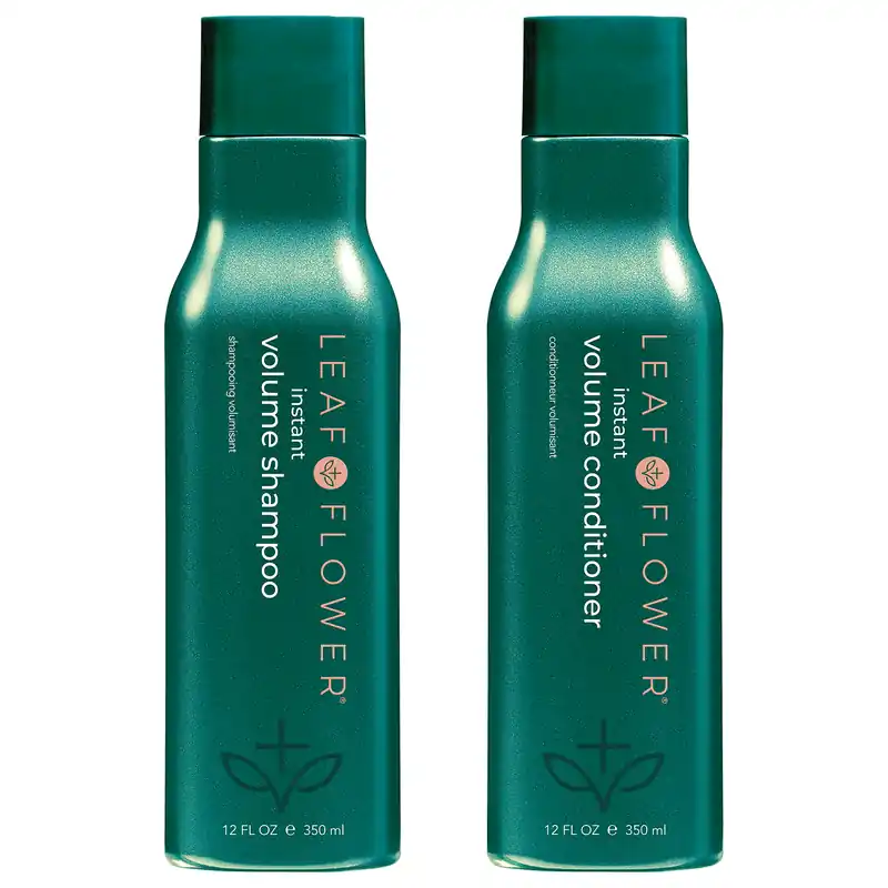 Leaf & Flower Instant Volume Duo (12 oz) - Shampoo & Conditioner for Fine Hair