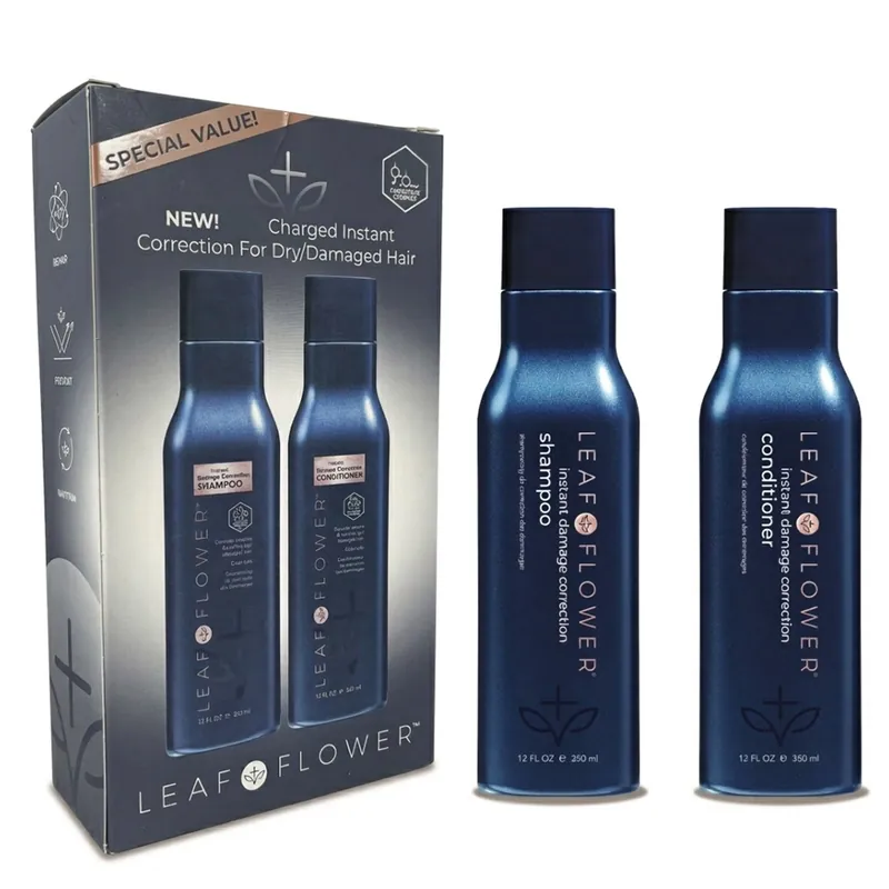 Leaf & Flower Instant Damage Correction Duo (Shampoo & Conditioner) - 12 oz / 350 ml