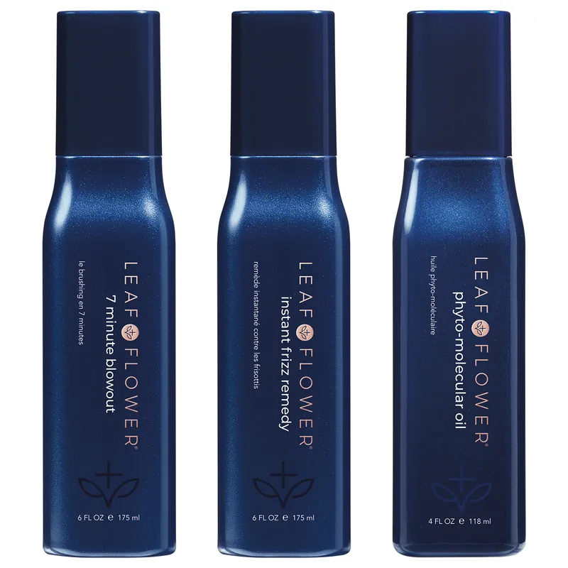 Leaf & Flower Ultimate Blowout Trio - 7 Minute Blowout, Frizz Remedy & Phyto-Molecular Oil