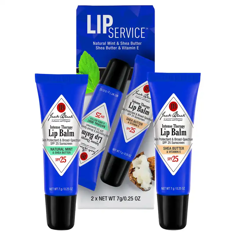 Jack Black LIP SERVICE Intense Therapy Lip Balm SPF 25 0.25 oz / 7 g - Natural Mint + Shea Butter