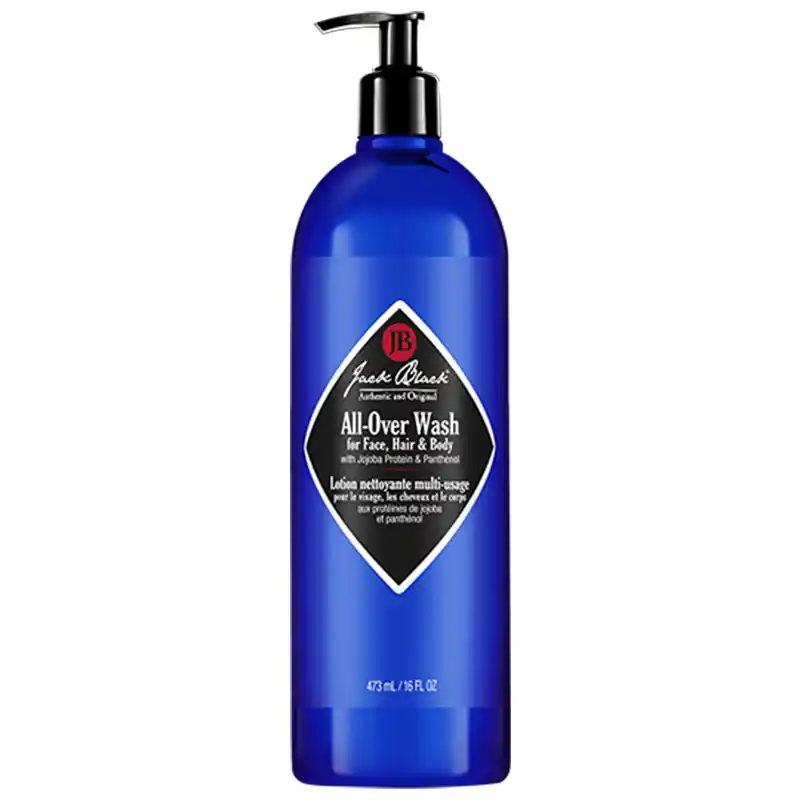 Jack Black All-Over Wash 16 oz / 473 ml | For Face, Hair & Body