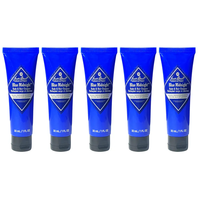 Jack Black Blue Midnight Body & Hair Cleanser 1 oz / 30 ml (5 Pack)