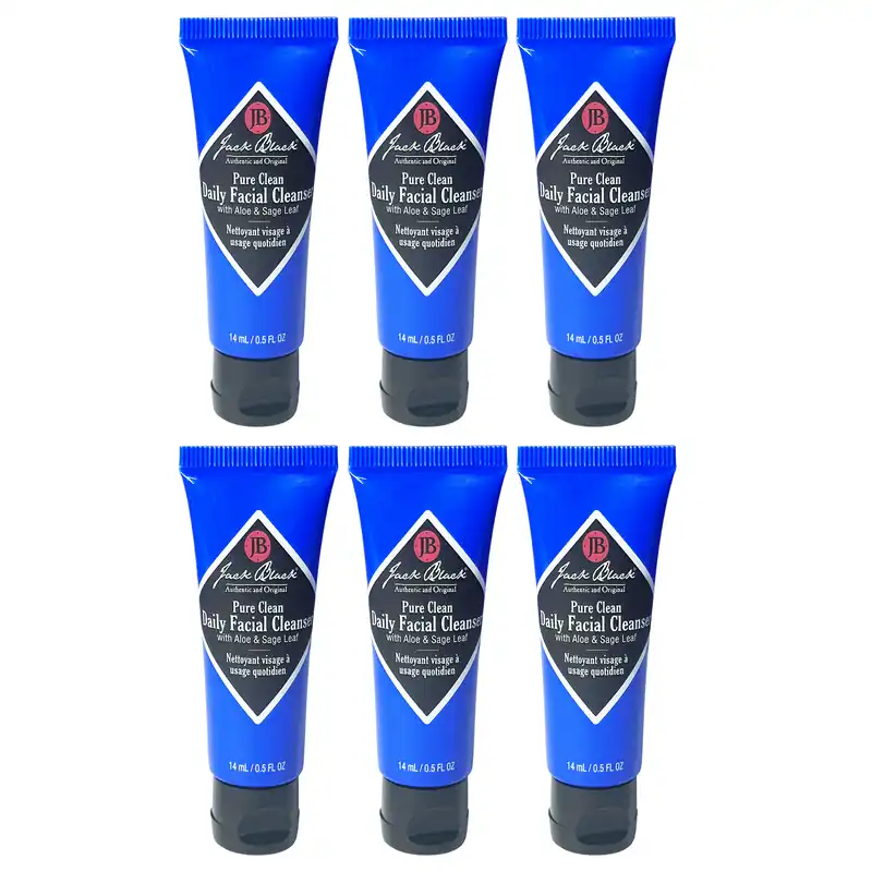 Jack Black Pure Clean Daily Facial Cleanser 0.5 oz / 14 ml (6 Pack)