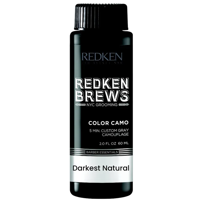 Redken Brews Color Camo 5 Minute Demi-Permanent Liquid Hair Color 2 oz / 60 ml - Darkest Natural | Custom Gray Camouflage