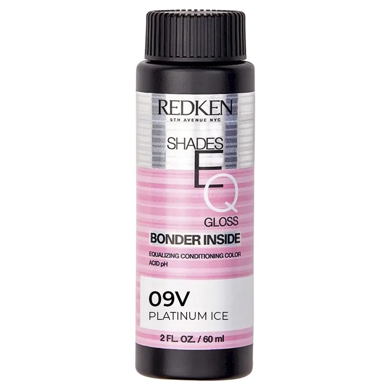 Redken Shades EQ BONDER INSIDE Gloss Demi Permanent Hair Color 2 oz / 60 ml - 09V Platinum Ice