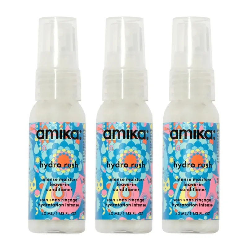 Amika HYDRO RUSH Intense Moisture Leave-In Conditioner 1 oz / 30 ml (3 PACK)