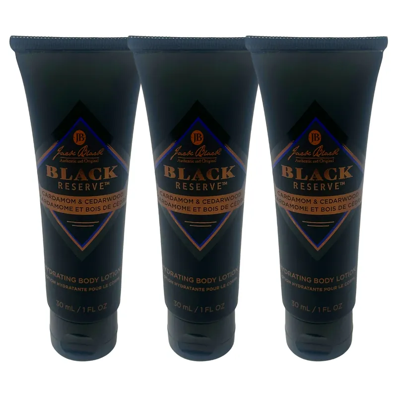 Jack Black Black Reserve Hydrating Body Lotion 1 oz / 30 ml (3 Pack)