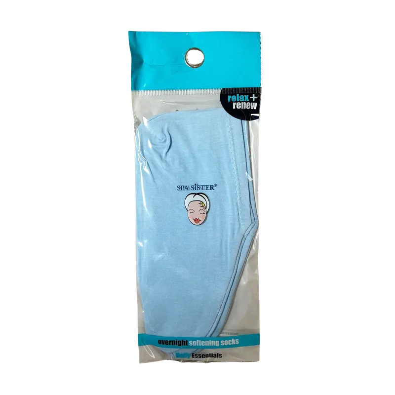 Spa Sister Daily Essentials Overnight Softening Socks Blue