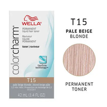 Wella ColorCharm Permanent Liquid Hair Toner 42 ml / 1.4 oz - T15 Pale Beige Blonde